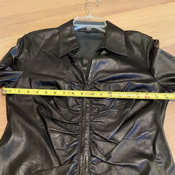 Lafayette 148 Genuine Leather Shirt - Picture 11 of 12